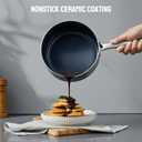 Induction Cookware Set 6-Piece, Stackable Kitchen Cooking Pots Set, 6qt 4.8qt & 2qt Pots with Lids, Dishwasher Safe & Oven Safe, Compatible with All Stoves, Black