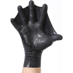 DarkFin Webbed Power Swimming Gloves (1 Pair) for Men, Women, Scuba Diving, Snorkeling, Spearfishing, Surfing in Cold Water, Ultra Thin Hand Fins, Pool Swim Paddles for Water Aerobics, Black Medium