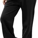 HeSaYep Women's High Waisted Sweatpants Workout Active Joggers Pants Baggy Lounge Bottoms L Black