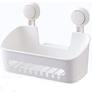 SunHorde Plastic Shower Caddy Suction Cup Shower Organizer Basket Bath Shelf, Strong Suction Power Bathroom Caddies with Fence Hooks, Kitchen Rack, Waterproof, Oilproof, Reusable, for Shampoo, Gel