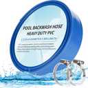 HOXHA 1-1/2'' x 30' Heavy Duty Swimming Pool Backwash Hose Pool Discharge Hose Backwash Hose for Pool Filter, Water Transfer, Weather and Burst Resistant Swimming Pool Drain Hose with Clamp