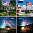 FIASON 9 FT Tangle Free Flag Pole in Ground with Solar Light & 5 Prongs Base, Thickened Heavy Duty Flag Pole Holder, Flagpole Kit for Residential or Commercial (1 Pack, Black, Without Flag)