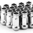 Muge Racing M12x1.25 Bulge Acorn Open End Wheel Nuts - 20 PCS, Silver Set with 1 Lug Nut Key for Toyota, Honda, Ford, Chevrolet, Mitsubishi, Mazda, KIA, Hyundai, Buick (Sliver)
