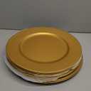 ZEAYEA 12 Pack Gold Charger Plates, 13 Inch Plastic Round Dinner Charger Plates for Wedding Party, Elegant Tabletop Decor