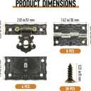 4 Sets Engraved Antique Hasp Latch Buckle and Vintage Engraved Hinge with Matching Screws Kit Bronze Rectangle Lock for Repair and Decorative Wooden Cases