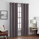 ECLIPSE Andover Solid Tripleweave Thermal Blackout Grommet Curtains for Bedroom (2 Panels), 42 in x 84 in, Grey