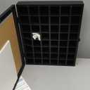 KCRasan Adjustable Rock Display Case - Wooden Crystal Organizer for Stones Storage - Rock Collection Box with Shelves for Agate Opal Crystal Stone Arrowheads Spear Points Rocks Large Black