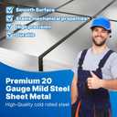 5 Pack 20 Gauge Sheet Metal Steel, 12" x 6" Cold Rolled Steel Sheet Plate,Durable Weldable Plate for DIY, Auto Repair, Industrial Projects