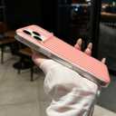 for iPhone 17 Pro Max Case Striped Phone Cases Cute Women Girly Trendy Shockproof Slim Soft TPU and Hard PC Protective Cover Orange