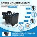 Wheelchair Accessories, Wheelchair Cup Holder with Wheelchair Side Bag, 360 Rotatable & Strong Clip Cup Holder for Wheelchair, Mobility Scooter, Walker Accessories for Seniors, Adults (EXP 07/10/26)