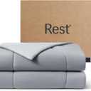 REST Evercool Cooling Comforter, King/Cali King, Blanket for Hot Sleepers, All Season Bedding for Night Sweats, Breathable Lightweight Duvet, 106x90 Inches, Cool Gray