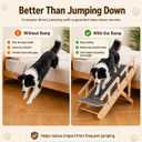 2-in-1 Dog Ramp for Bed and Couch, Wooden Pet Stairs for Small and Medium Dogs and Cats, 25.2" Foldable Pet Steps with 2 Adjustable Heights, Anti-Slip Felt Surface, Side Rails