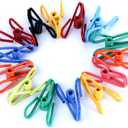 Riveda 30 Pack Assorted Chip Bag Clips Utility - PVC 2 Inch Coated Colorful Sealer for Sealing Food - Paper Holder, Clothesline Clip for Laundry Hanging, Kitchen Bags, Multipurpose Clothes Pins