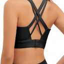 Sports Bras for Women, High Impact Push Up Criss Cross Back Padded Strappy Workout Running Sports Yoga Bras for Women Full Support for Large Bust, Black-XXL (Black, XXL)