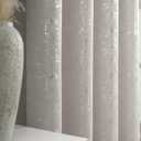 Taisier Home Silver Foil Print Linen Textured Curtains Geometric Dots Pattern Design Curtains for Nursery Toy Room Thermal Insulated Window Treatment 2 Panels 54" L,Beige and Silver Drapes Print