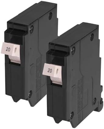 20 Amp 1-Pole Circuit Breaker, Type 3/4-Inch Plug-On Molded Case Circuit Breaker, 120/240V, Thermal Magnetic, 1Pcs