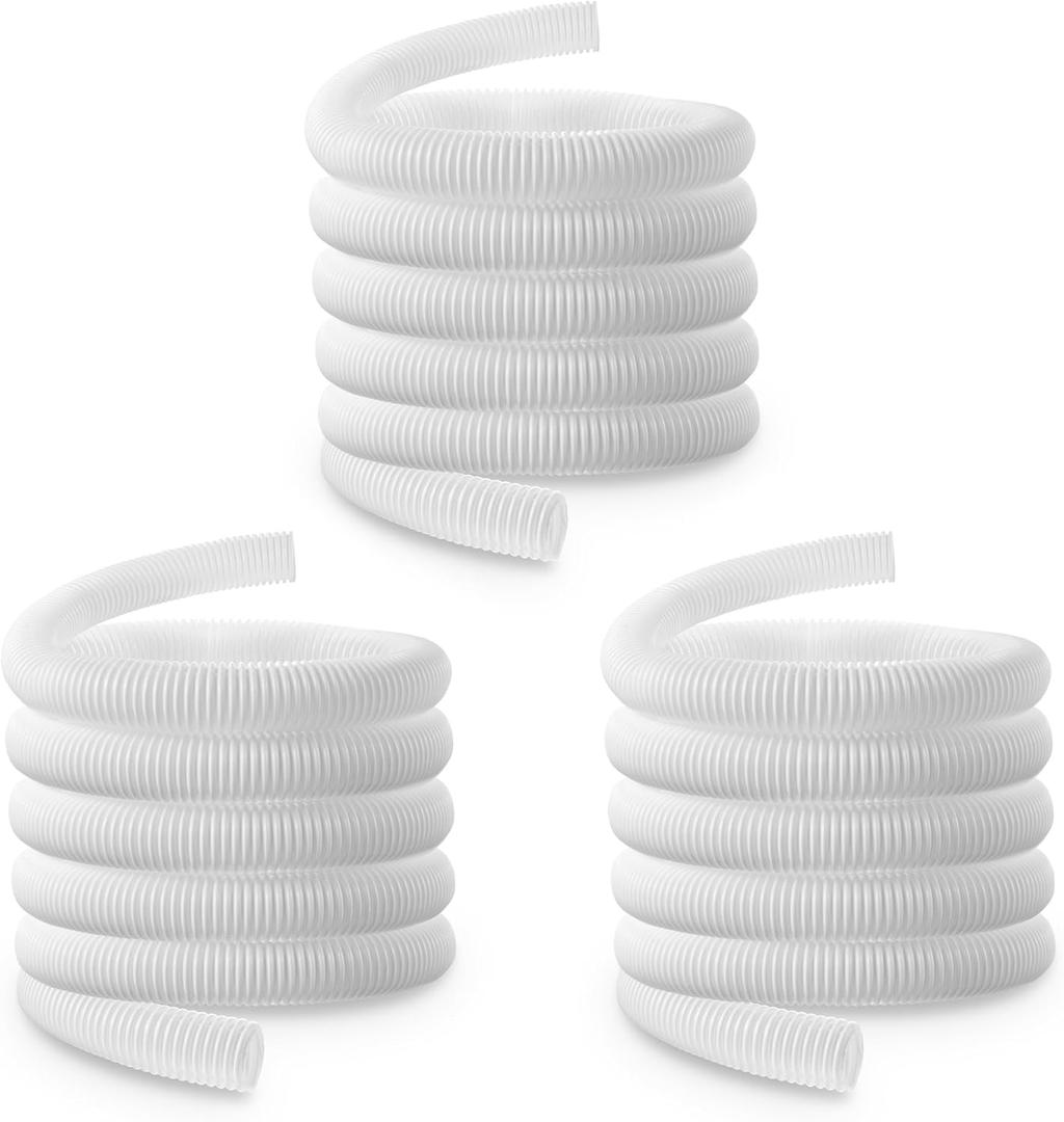 Dreyoo 3 Pack Pool Cleaner Parts 9-100-3102 Compatible with Polaris, 6 ft Cuffless Feed Hose for 360 Pressure-Side Pool Cleaner 1-1/2" Diameter, Quality Hose for Long Lasting Use, White