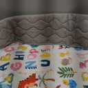 TreeBud Baby Play Mat - Thicken 50x50 Inch Soft Foam Crawling Mat for Playpen & Floor, Non-Slip Waterproof Playmats for Infants & Toddlers, Portable Foldable & Machine Washable, Dinosaur & Letters