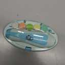 Fansidi Upgraded Baby Nail Trimmer Electric | Easy & Safe Baby Nail File, Precise 4-Stage Gentle Nail Buffer + Nail Clippers for Newborn to Toddler, with 18 Grinding Heads & Soft LED Light, Blue