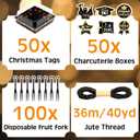 4 x Baderke 50 Set Graduation Paper Charcuterie Boxes with Clear Lids Forks Mini Charcuterie Box Disposable Dessert Boxes for Sandwich, Cookie, Sushi, Cake Slice, Strawberries(Black)