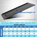 WHALEMOTOR Black Portable Wheelchair Ramp, 8FT No-sew Non-Slip Aluminum Wheelchair Ramp, Folding Portable Wheelchair Ramps for Home, Weight Capacity Up to 800 LBS, Loading Dock Plates