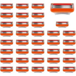 Replacement Blades Compatible with GL-Fusion 5 Style Razors (orange), Wet Razors Men's Blades Value Packs