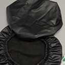 Shukii Stool Covers Round 2 Pack Bar Stool Covers Watedrproof PU Stool Slipcover with Elastic Stool Cushion Round Bar Stool Seat Covers for Bar Round Chair (M (12"-14") 2 Counts, Black)