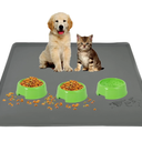 TidyFriend Silicone Pet Food Mat 28 x 30 Inches, Pet Tray for Food and Water, Dog Food Mats, Silicone Cat Food Mat, Non Slip Pet Food Mat, Dog Bowl Mat Waterproof, Pet Supplies (Dark Grey)