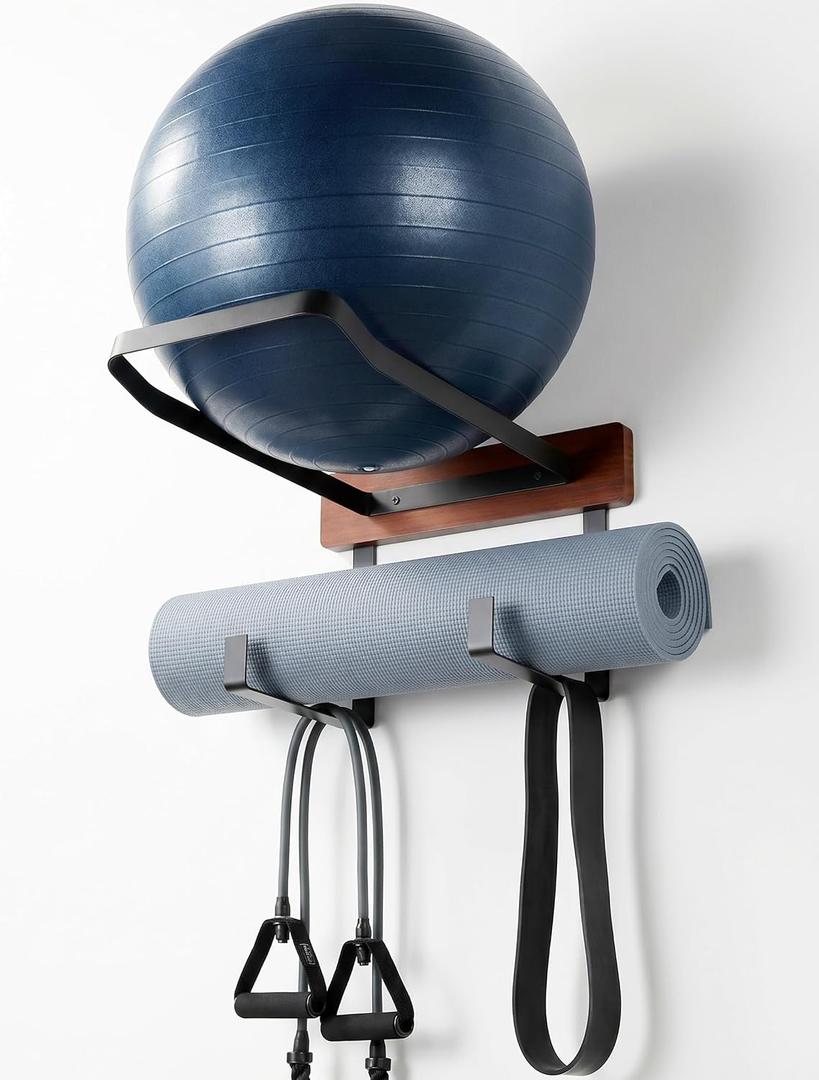 Yoga Ball Holder Wall Mount – Fits Trideer Pilates Exercise Balls, 44 x 23.3 cm