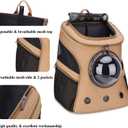 LOLLIMEOW Large Pet Carrier Backpack, Bubble Backpack Carrier for Fat Cats and Puppies,Airline-Approved(Khaki)