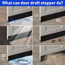 Premium Door Draft Stopper for Bottom of Door, 2" W x 78" L. Under Door Noise and Light and Bug Blocker, Under Door Sweep for Exterior & Interior Doors, Door Strip Ideal for Keeping Out Cold, Black