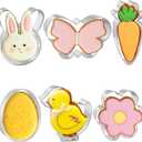Easter Cookie Cutters 6 PCS, 3'' to 3.5'', Bunny, Egg, Carrot, Chick, Flower, Butterfly