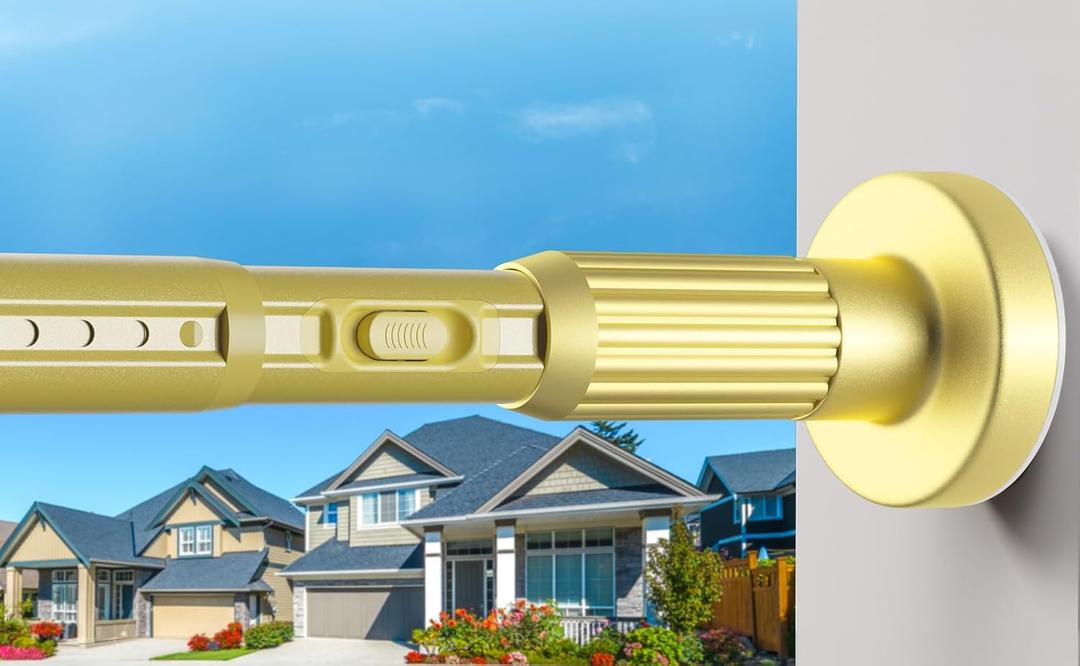 Long Tension Rod 41-126inch Gold Tension Curtain Rods no Drilling