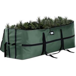 ZOBER Wide Christmas Tree Storage Bag  Maximum Accessibility  Fits 7.5 Ft Trees  600D Oxford Fabric Christmas Tree Bag For Storage Box For Xmas  Strong Durable Straps & Handles  Card Slot  Green