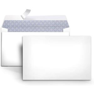 3/4 Security-Tinted Self-Seal Envelopes for Invoices and Documents, White, 300-Pack