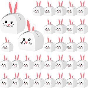 3 x Honoson 24 Pcs Bunny Gift Boxes Easter Treat Boxes Bunny Paper Goodies Bag Cute Candy Gift Box Rabbit Shape Bakery Cookie Containers for Easter Birthday Wedding Party Favors(White)
