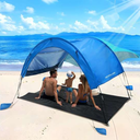NEVERLAND Beach Sun Shade Canopy Shelter - Outdoor Beach Tent Canopy UPF50+ for 3-4 Persons, Easy Set Up with 4 Sandbags & Ground Mat, Camping, Picnics and Backyard