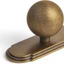 Goo-Ki 1.0''(24mm) Dia Cabinet Knob with Backplate,Antique Brass Drawer Knobs with Zinc Alloy Material,6 Packed, Antique Brass