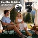 XZK 24000mAh Rechargeable Camping Fan, 64H Runtime Battery Powered Portable Travel Fan with LED Light, Tent Fans for Indoor,Outdoor,Fishing,Jobsite & Hurricane Emergency,Gifts for Men Dad Him,Black