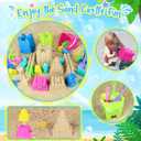 KUBUSFLY Beach Toys for Toddlers, Sand Castle Toys with 3 Bucket, 6 Shovels, Mesh Bag & Sandbox Molds Travel Sand Toys for Beach Sandbox Toys for Toddlers Kids Baby Boys Girls Age 3-10