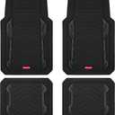 Rubbermaid Car Floor Mat, Heavy Duty All-Weather Car Mats Full Set with Dual-Tone Black Aluminum Inserts  Universal Fit, Anti-Slip Backing, Trim-to-Fit for Most SUV, Sedan, Van