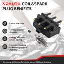Ignition Coil Pack Spark Plug fit for 3.3 3.8 Chrysler Town & Country Pacifica, Dodge Grand Caravan, Jeep Wrangler 2001 2002 2003 2004 2005 2006 2007 2008 2009 2010, 1pc Coil & 6pcs Spark Plugs
