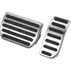 X AUTOHAUX 2pcs Brake Pedal Pad Gas Accelerator Pedal Cover for Volvo XC60 2010-2017 Silver Tone