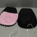 Flutesan 2 Pcs Winter Heated Mouse Pad Hand Warmer USB Heated Plush Mousepad Removable Desktop Hand Warming Mouse Pad for Women Men Office Home Computer Laptop Accessories, Black and Pink