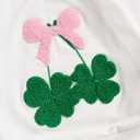 Baby Girl St Patricks Day Clothes Bow Clover Embroidery Sweatshirt Pullover Oversize Sweater Toddler Girl Irish Tops (18-24 Months, White)