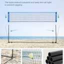 SONGMICS 13 ft Badminton Net, Height Adjustable Volleyball Net, Pickleball Net with Poles, Foldable Nylon Net for Tennis Indoor Outdoor Court, Blue Black
