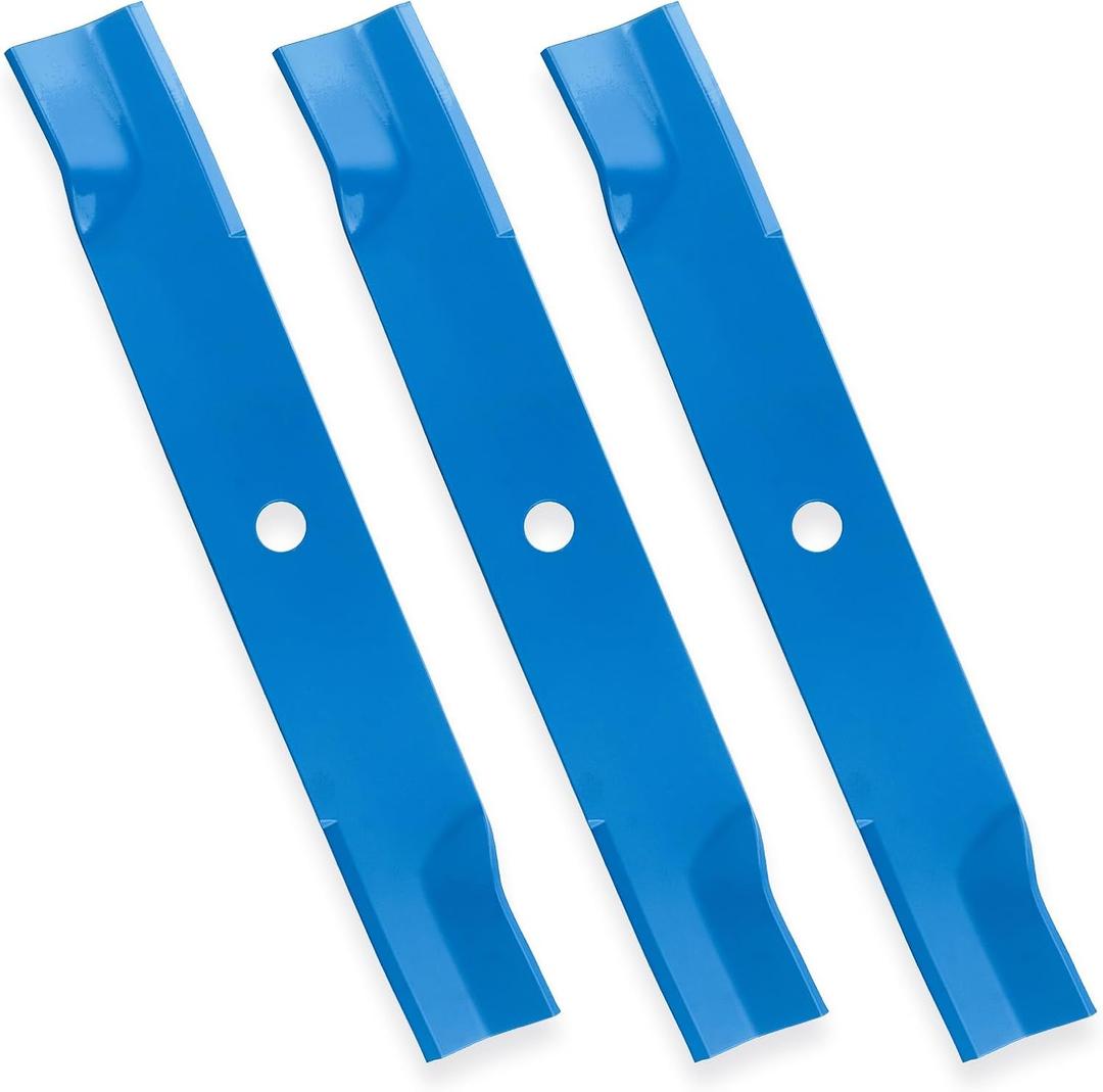 TCU15881 60" High Lift Blades for John Deere Ztrak Z930M Z950M Z950R Z915E Z951R 1025R Z757 Z665 X710 X730 X738 60 inch Deck Cut Lawn Tractor Zero-Turn Mower M128485, M131958, M144196, M163983, Blue