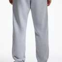 Men's Sweatpants Lounge Cotton Casual Sweat Pants Straight Leg Open Bottom Joggers with Pockets (Large, Pale Heather)