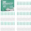 480 Pcs Dental Floss Picks, Soft Silicone Tooth Picks Flossers, Interdental Brushes with Case, Soft Dental Floss Picks for Teeth Cleaning, Braces, Bridges, Adult, Plaque Removal (Green)