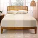 Bare Home 100% Organic Cotton Jersey Fitted Sheet - Queen Size - Ultra Soft - Deep Pocket Fitted Sheet - 100% Cotton - Ring Spun Yarns (Queen, Sand)